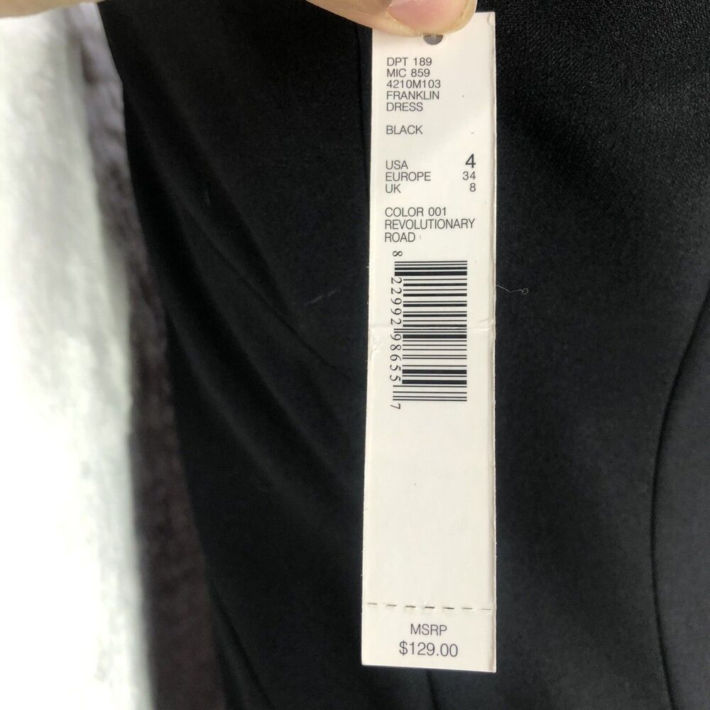 ALEX MARIE WOMEN DRESS SZ |4| SLEEVELESS BLACK V NECK Retail $128 - Picture 3 of 16